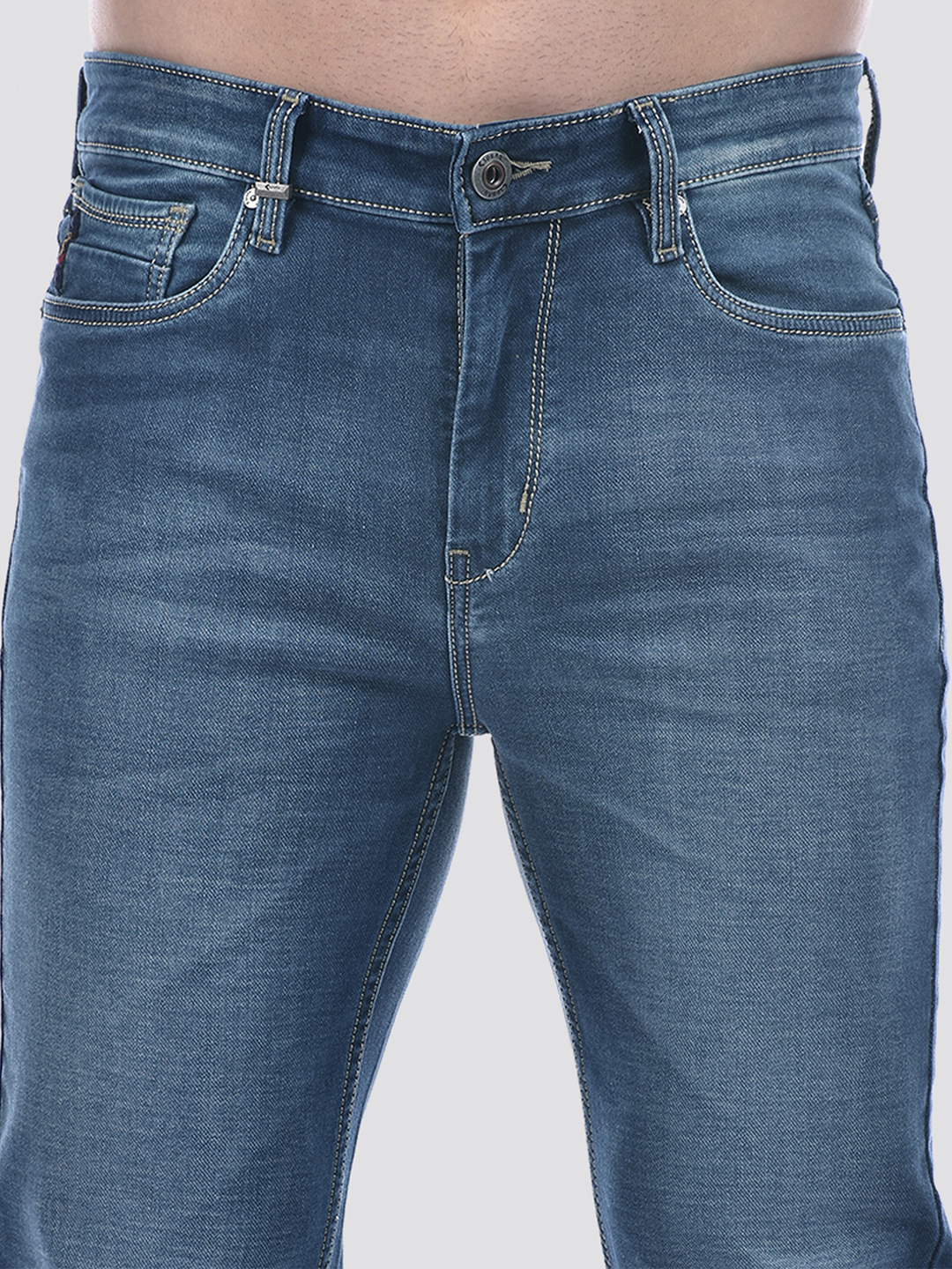 Numero Uno Men Mid Blue Mid Blue Slim Fit Mid Rise Sustainable Jeans